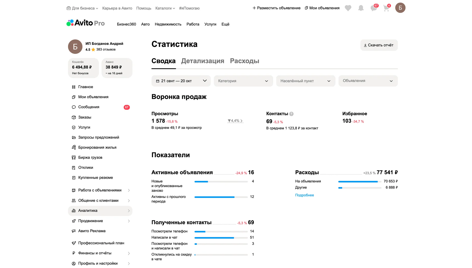 Статистика до работ
