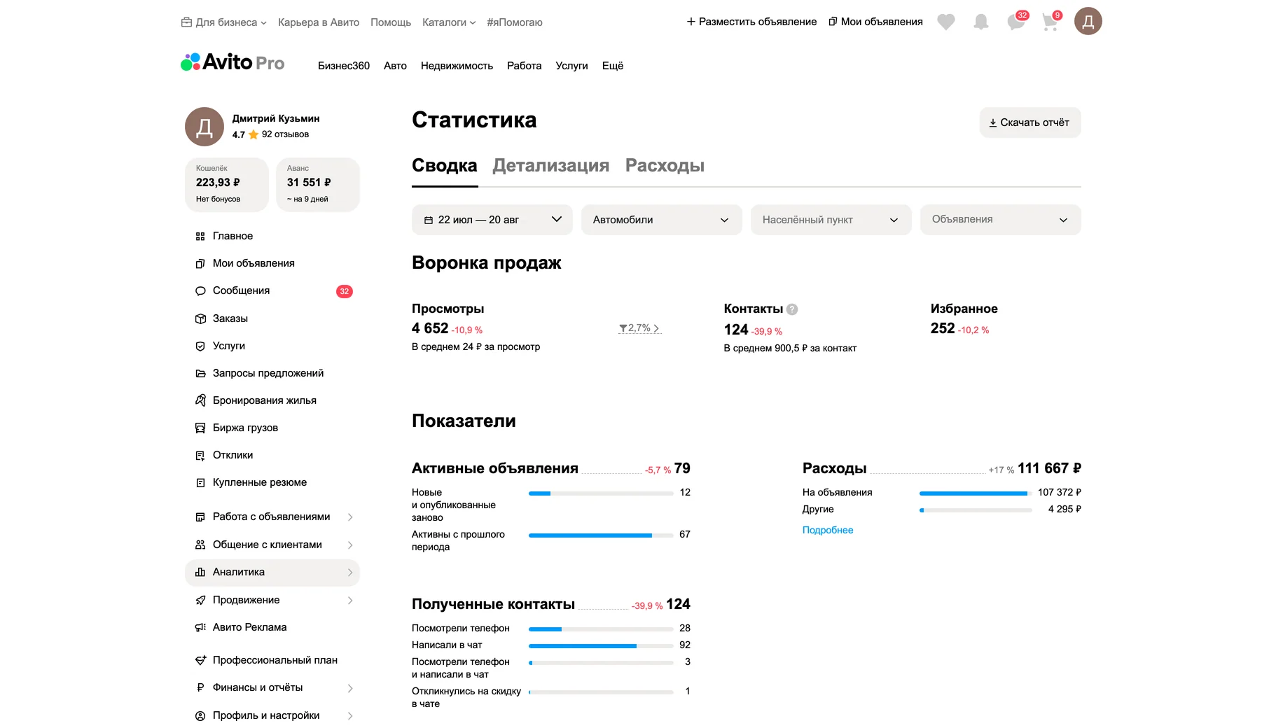 Статистика до работ