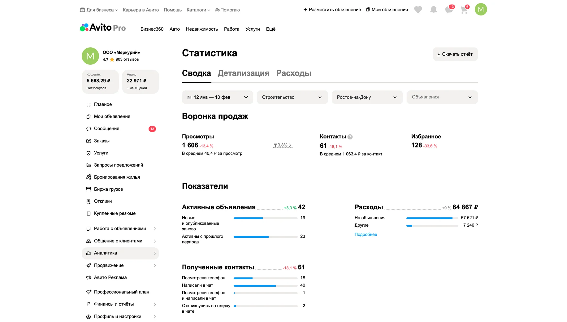 Статистика до работ