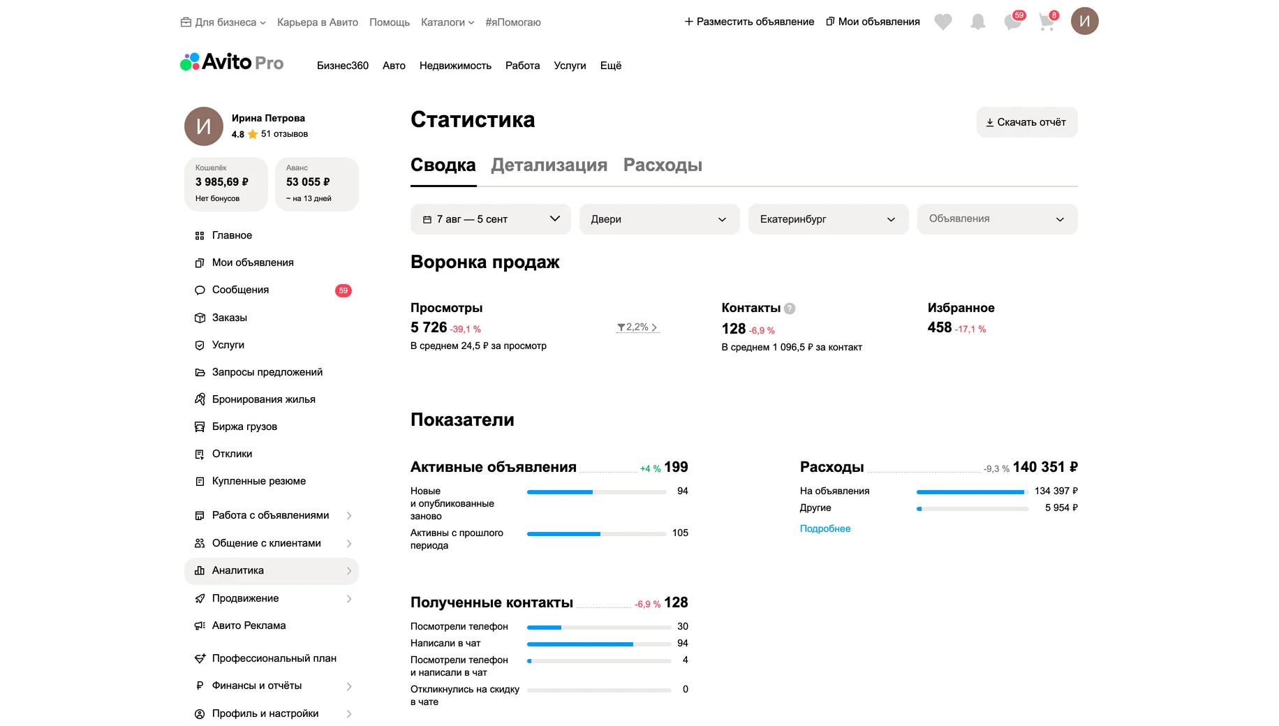 Статистика до работ