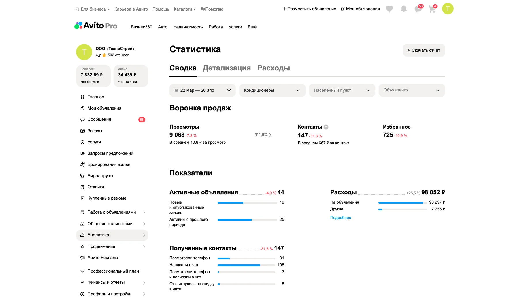 Статистика до работ