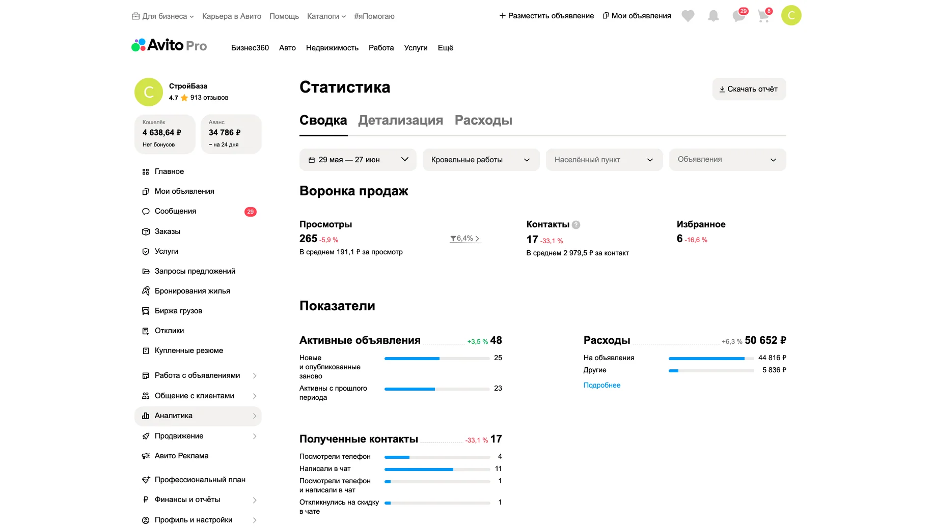 Статистика до работ