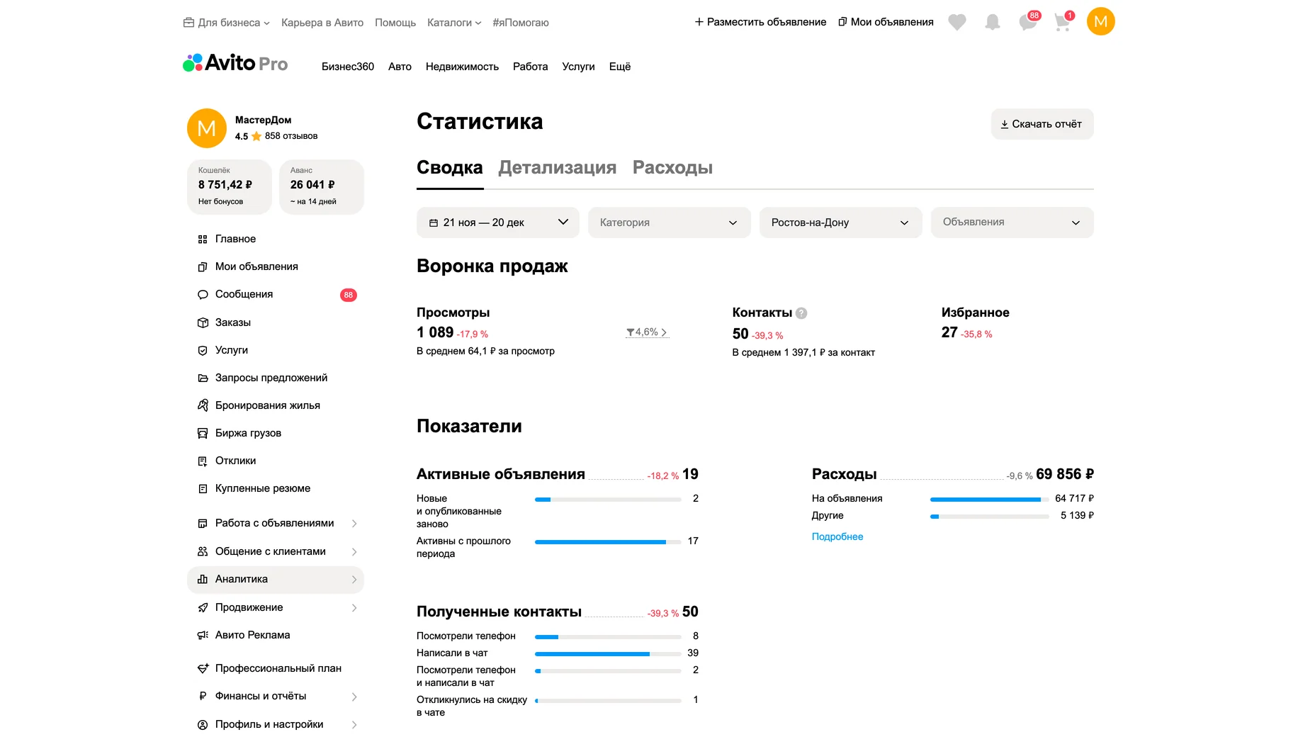Статистика до работ