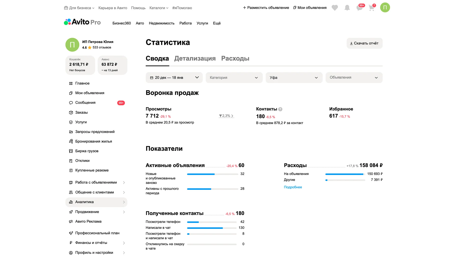 Статистика до работ