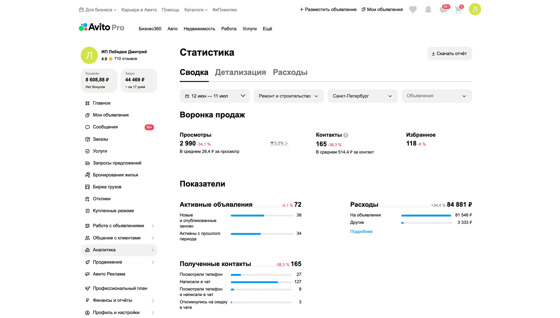 Статистика до работ