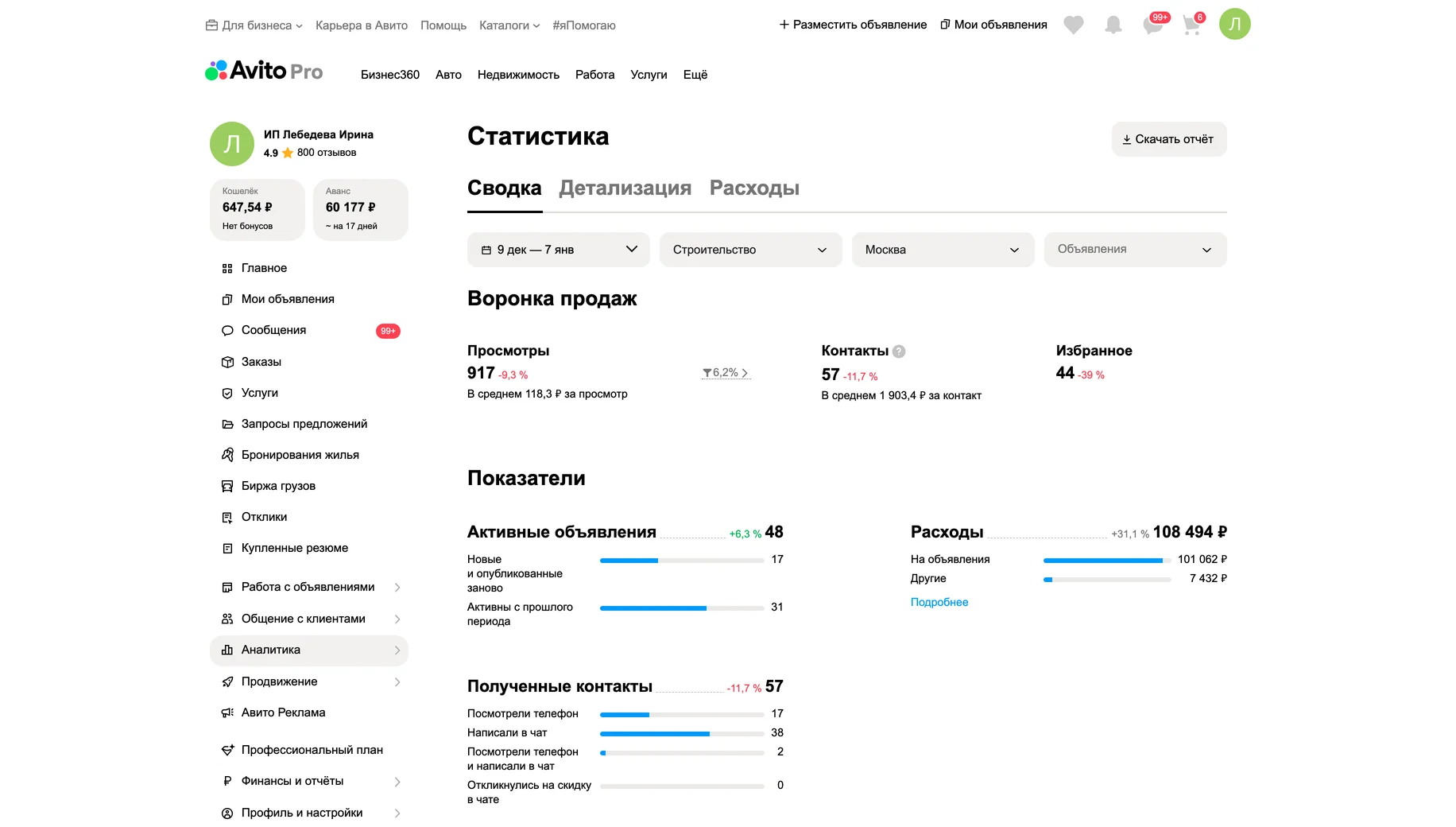 Статистика до работ