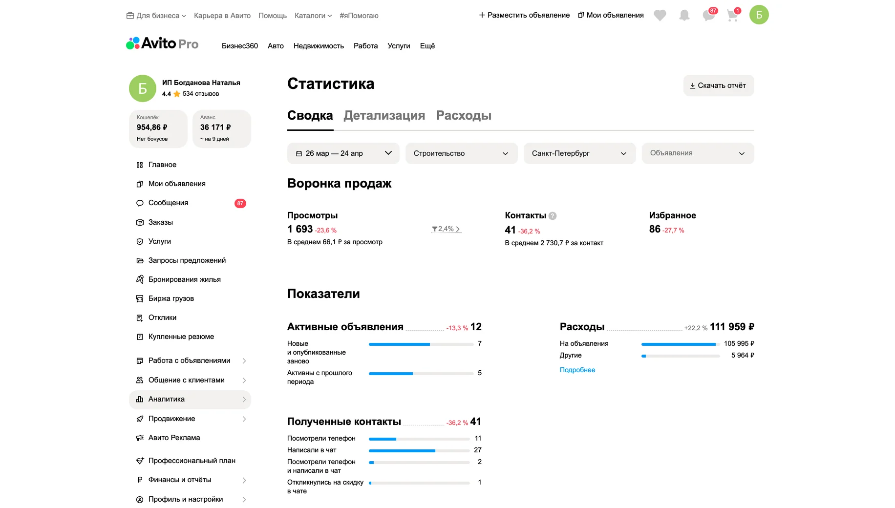 Статистика до работ