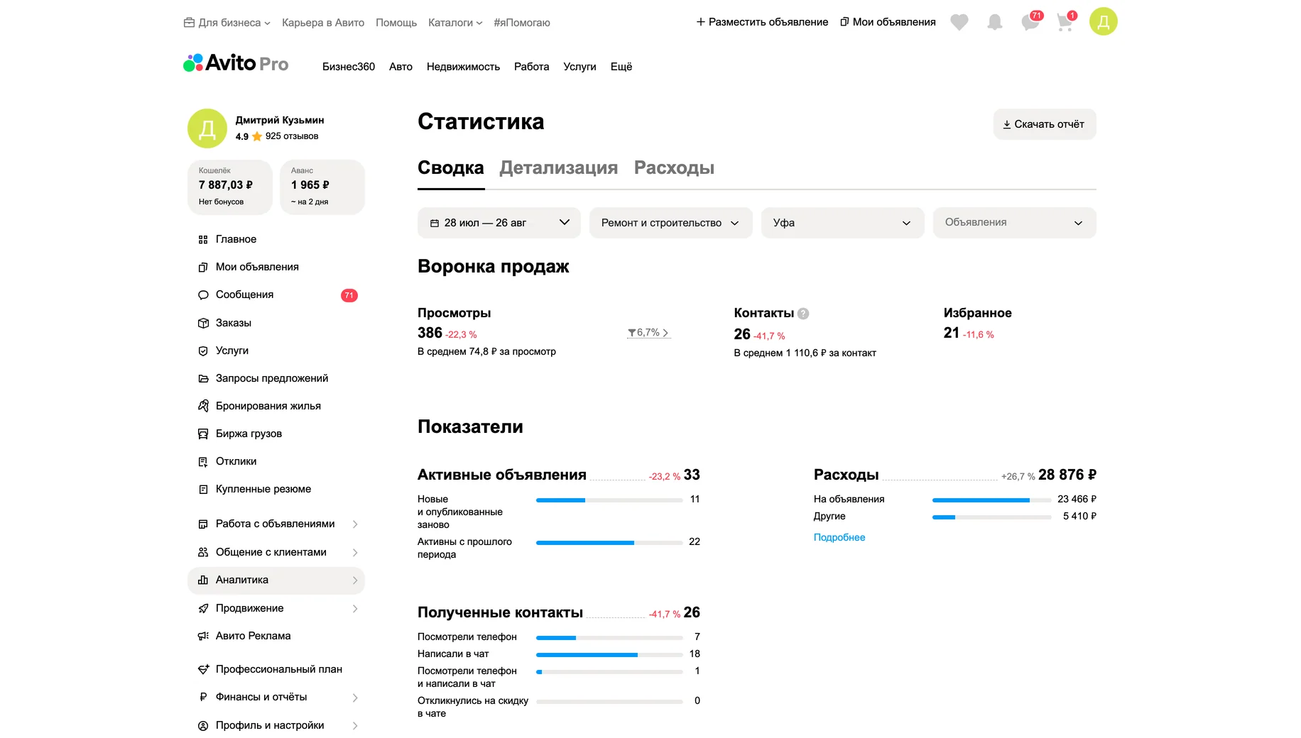 Статистика до работ