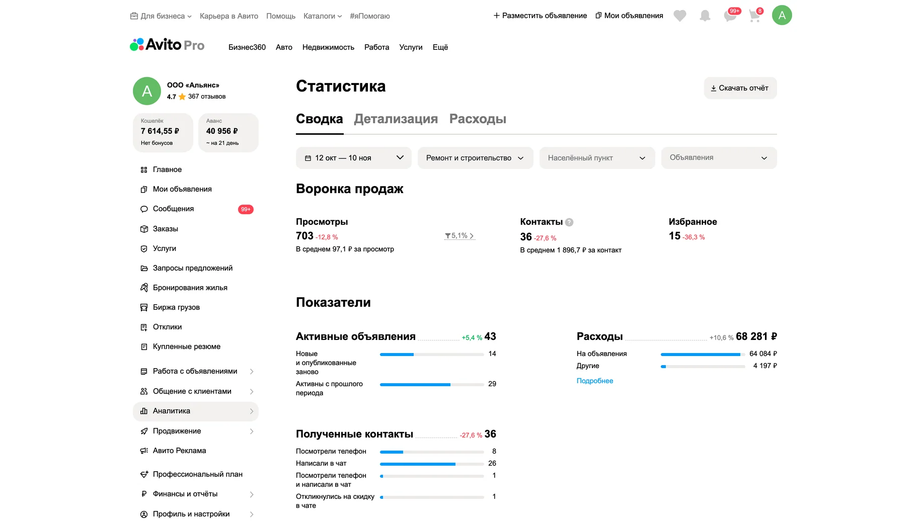 Статистика до работ