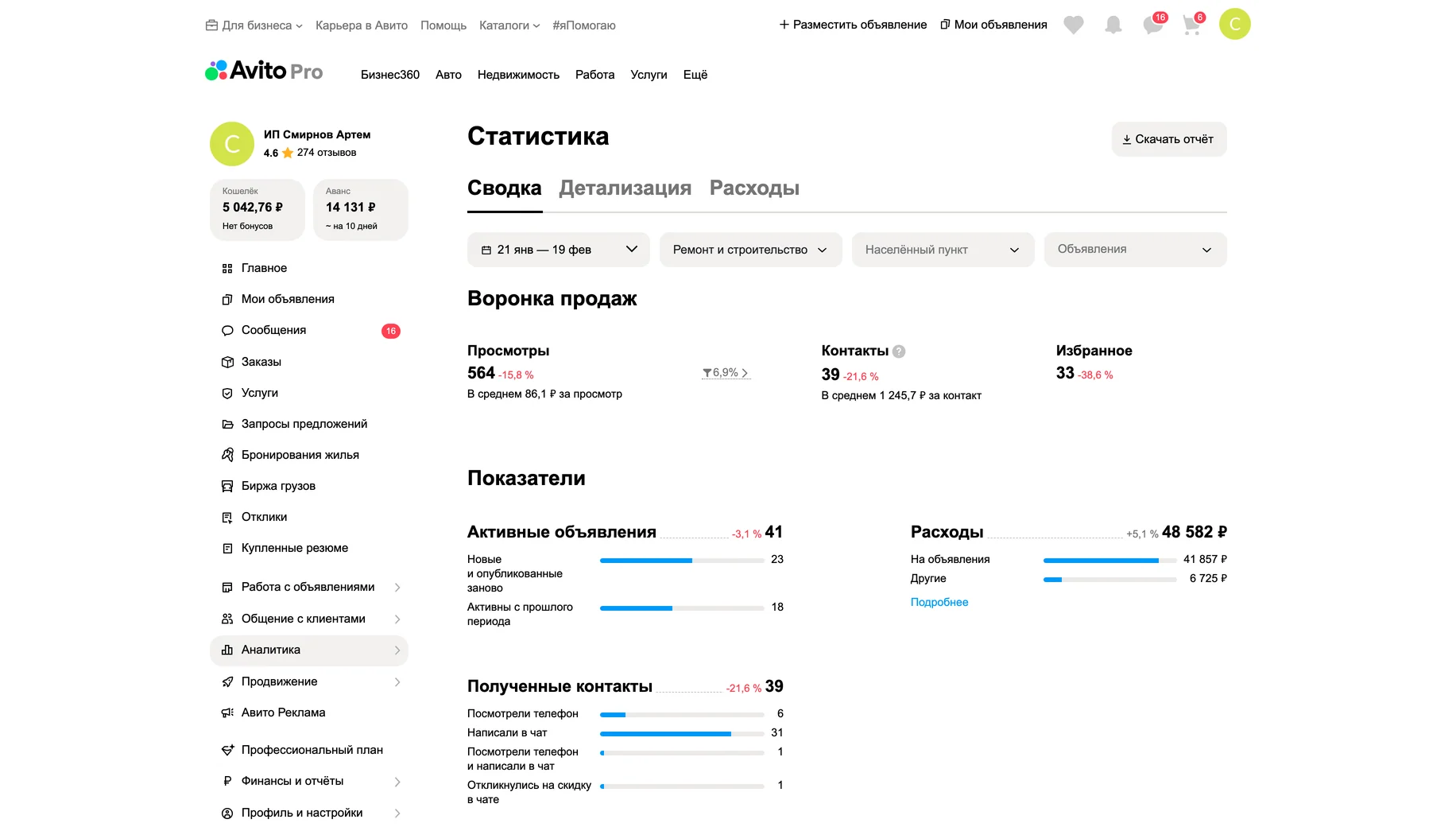 Статистика до работ