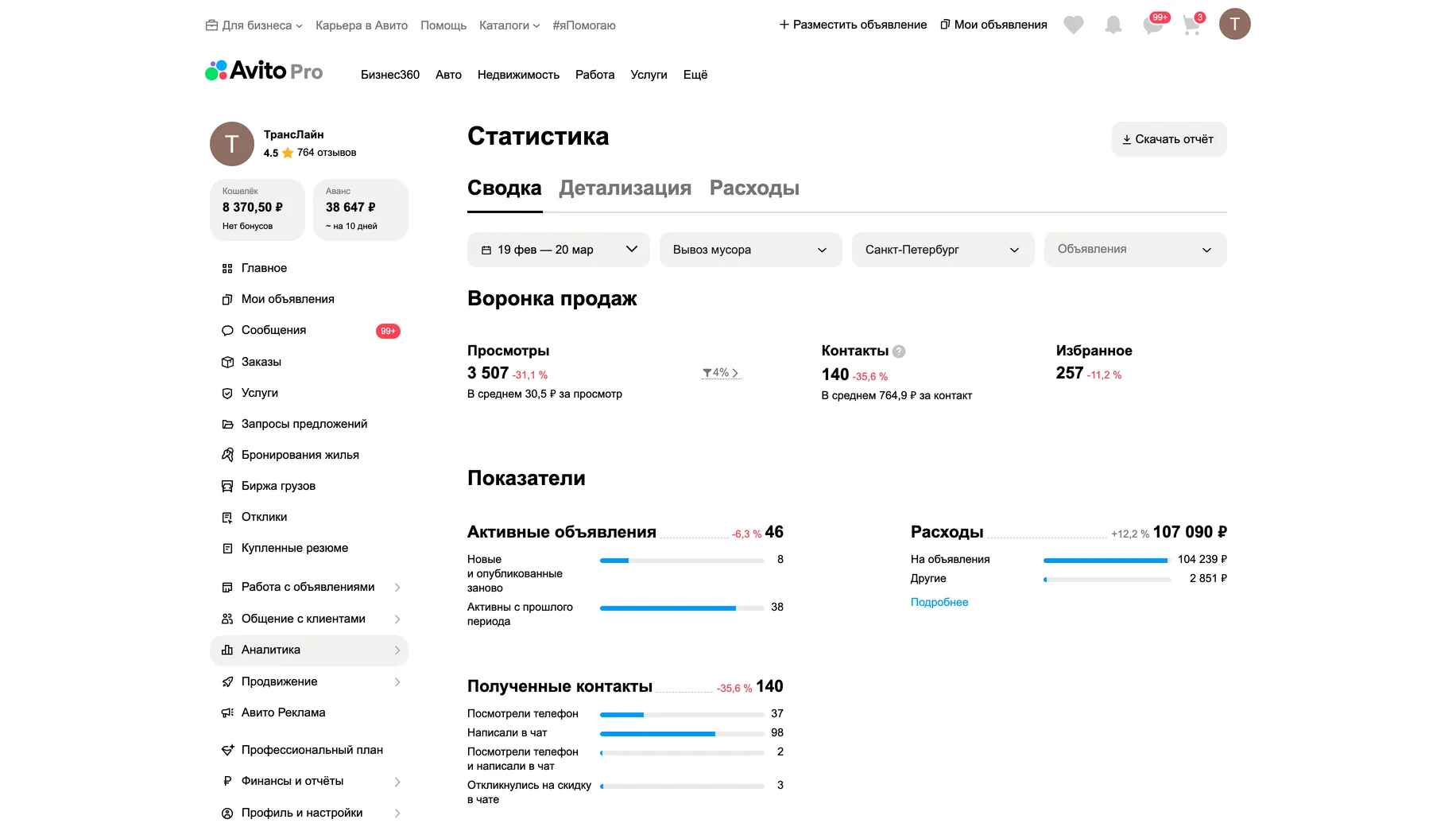 Статистика до работ